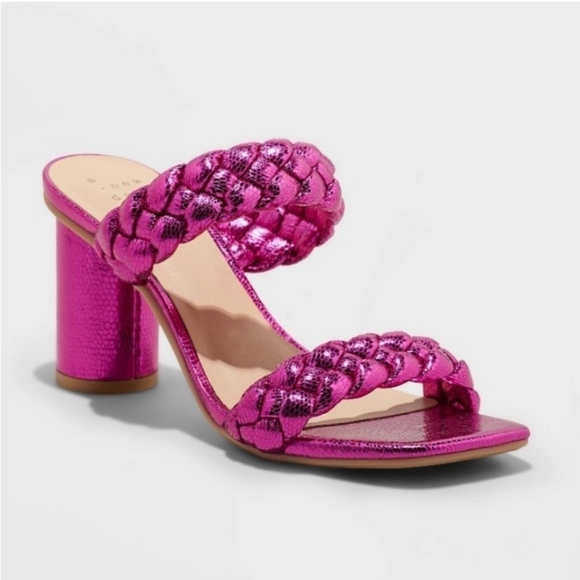 A New Day | Basil Mule Heels Metallic Pink Size 7 - Picture 1 of 8